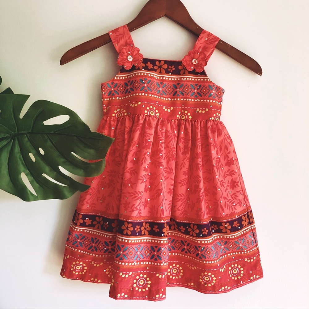 Blueberi Boulevard Floral Little Girls Dress 4T